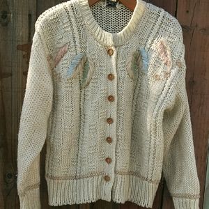 Vintage hand knit lightweight cardigan